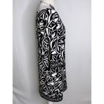 Loft Black & White Abstract Floral Print 3/4 Sleeves Casual Career Dress XS Photo 2
