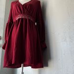 SheIn Burgundy Lace Long Sleeve Dress Photo 6