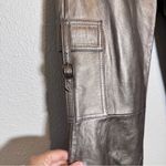 Cache Vintage  Bronze Leather Cargo Style Pants Womens 2 Fall Flare Leg 90s Photo 3