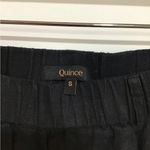 Quince  Pants Womens Small Black 100% European Linen Crop Beach Boho Natural Wide Photo 1