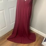 DB Studio‎ burgundy illusion slit front burgundy maxi dress gown bridesmaid 16 Red Photo 4
