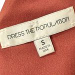 Dress the Population  Burnt Orange Gold Lace Tiered V-Neck Midi Dress size S Photo 1