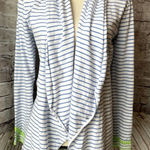 Vineyard Vines Eastern Stripe Waterfall Cardigan Blue Stripe Green Eyelet S Photo 0