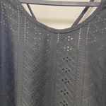 Womens black eyelet tank roomy cross back so cute medium Photo 3