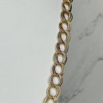 Faux Pearl Charm Long Textured Chain Link Gold Tone Necklace Photo 7