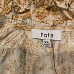 #308 FATE FLoral Cream and Marigold Mini Dress Gold Size XL Photo 10