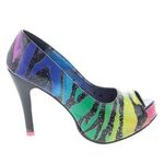 Iron fist Colorful Zebra Print Peep Toe Heels Photo 0