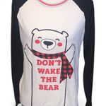 Holiday Time  White Bear Graphic Long Sleeve T-Shirt Don’t Wake The Bear Photo 0
