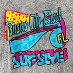 Surf Style  gray Graphic T-Shirt size large Panama City, Florida beach retro 80s Photo 3