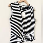 Gibson Latimer NWT Gibson * Latimer Cotton Blend Sleeveless Top in Navy & White Stripe - Size S Photo 1