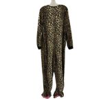 Nick & Nora  Leopard One Piece Sleepwear Footed Pajamas Womens Small Photo 6