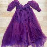 Lavetir A Line Princess Tulle V Neck Prom Dress in Purple Size 24 Photo 0