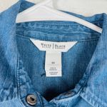 White House | Black Market Denim Shirt Dress Long Sleeve Pockets, Size 00 Oversize Photo 4