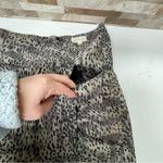 Cloth & Stone  Animal Print False Wrap Skirt Black Tan Sz M 100% Cotton NWT Photo 14