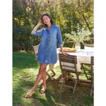 Frank & Eileen  Mary Mini Shirtdress Distressed Vintage Wash Denim XXS EUC Photo 9
