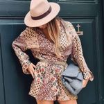 ZARA Macedonia Printed Jumpsuit Dress M Romper Blogger Fav Vacation Summer Trip Photo 10