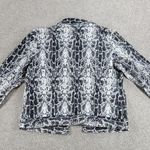 Allison Taylor Womens Jacket M Black White Snake Print Stretch 3/4 Sleeve Crop Photo 2