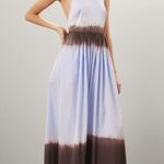 A.L.C. Multicolored Cotton Tan White Halter Neck Maxi Dress Size 6 Photo 1
