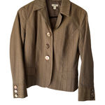 J.Jill  Petite Stripe Blazer Jacket 4P Button Preppy Career Academia Equestrian Photo 0