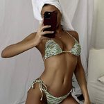 Amazon Green Zebra Bikini Top  Photo 1