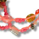 Free People Ariana Ost Rayland Anklet Pink Bohemian Beach Pearl Cross Layered Photo 7