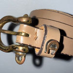 Vintage Etienne Aigner Belt Latte Light Brown Leather Brass Gold Buckle‎ 32” Photo 0