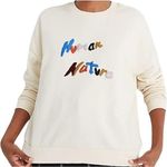 Madewell Miles By Human Nature Embroidered Oversized Sweatshirt White Medium Photo 0