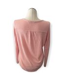 GIBSONLOOK Women's Henley Waffle Knit Mixed Rib Shirt Top Blush NWT medium Photo 5
