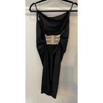 Victoria's Secret Victoria’s Secret SILK Midi Black Slip Dress Size Medium V-Back Pink Accent Photo 1