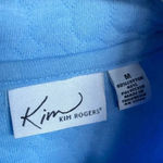 Kim Rogers Patchwork Quilted Zip Jacket Cozycore Quiet Luxury Light Blue Cotton Size M Photo 4