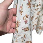 Madewell  Women’s Ivory Floral Reef Ruffle Mini Trapeze Pocket Dress Photo 7