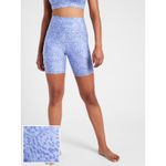 Athleta Elation 7" Biker Shorts XS Liquid Petals Periwinkle Purple Athleisure Photo 1