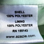 Azazie  Bridesmaid Dress Maxi Pleated Sleeveless Mock Neck Bow Mint A4 Photo 3