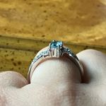 Genuine Blue Apatite Sterling Silver Turtle Ring Size 7 Photo 1