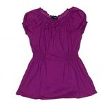 Y2k magenta babydoll milkmaid style tie front blouse Purple Size M Photo 1