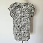 Hem & Thread  Black & Cream Leopard Print  Boatneck Boxy Fit Tee Size Small Photo 5