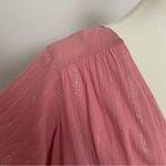 Lane Bryant Top Tunic Faux Wrap Flutter Sleeve Shimmery Metallic Pink Gold Photo 2