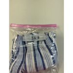 Per Se  PXL Blue Striped Linen Blend‎ Drawstring Waist Wide Leg Pants Photo 10
