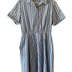 D1‎ VTG Elinor Carolina Maid Midi Button Up Dress Blue Size undefined Photo 0