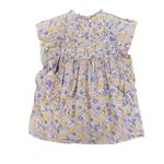 Love the Label Josepha Printed Smocked Short Sleeve Blouse Top Lavender XS Purple Photo 5