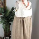 Necessary Objects  By Ady Gluck Frankel 1X Light Brown Beige Sleeveless Pleated Photo 0