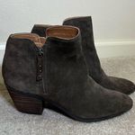 Frye & Co. suede double zip holly ankle booties olive green brown size 9.5 Photo 0