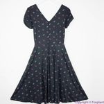 Unique Vintage  Gwynnie Bee black floral‎ print fit and flare midi dress, M Photo 6