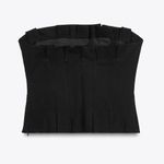 ZARA  NWT black pleated bandeau strapless top Photo 5