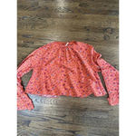 Free People Boho Floral Rust Open Back Blouse Belle Sleeve Small Photo 1