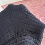 Michael Stars Wide Black Semi Sheer Crop Drawstring Waist Raw Hem Pull On Pants Photo 8