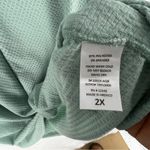 Coin 1804 Ribbed Textured V Neck Cap Sleeve Twist Knot Front Top Green Size undefined Photo 11