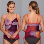prAna  Moorea Purple Geometric Print Swim Tankini Sz S Photo 8