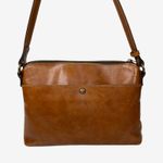 Patricia Nash Saddle Tan Leather Crossbody Bag Vintage Buckle Front Purse Photo 6