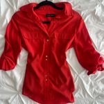 Ivanka Trump  Vibrant Red Button-Down Shirt Photo 1